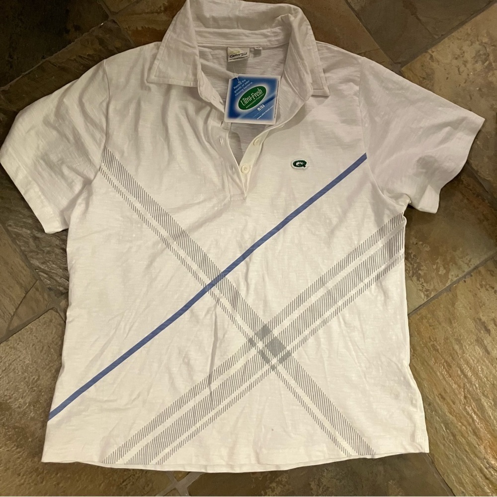 Quagmire white golf shirt. Short sleeve collared. New with tag!